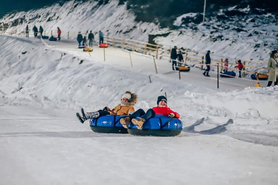 Зимове катання в тюбінг-парку Dream Park Karpaty