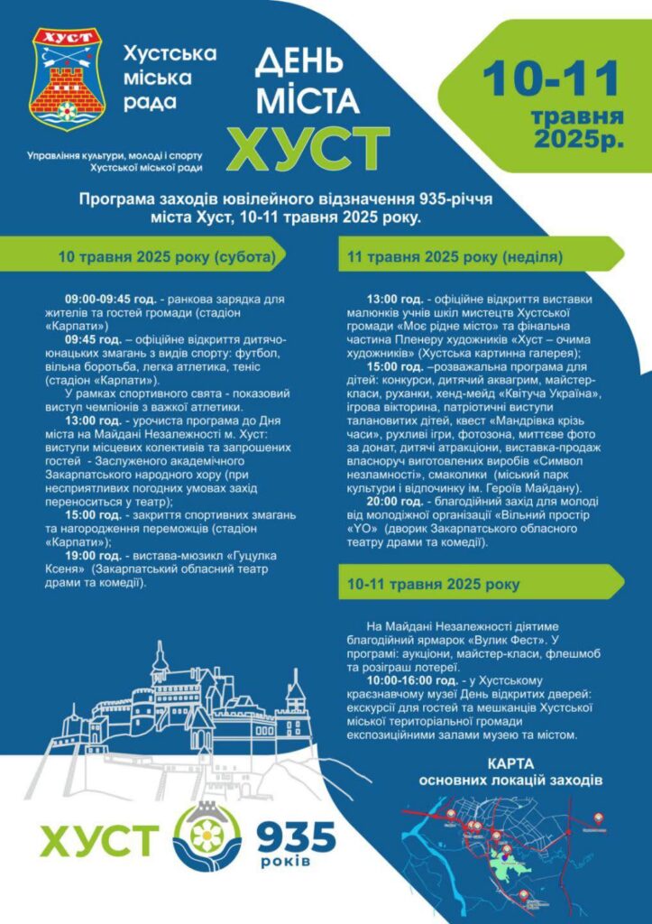 День міста Хуста Програма